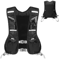 Unyqoos Gilet de course respirant et réfléchissant avec système d'hydratation intégré – 7 poches, réglable, en nylon/polyester, pour femmes et hommes