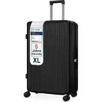 4FLY Valise rigide 78 cm (103 L) en polycarbonate – avec serrure TSA, 4 roulettes doubles pivotantes et poignée télescopique en aluminium, bagage en soute