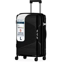 4FLY Valise rigide L 65 cm (61 L) - avec serrure TSA, roulettes doubles, poignée télescopique en aluminium et double fermeture à glissière