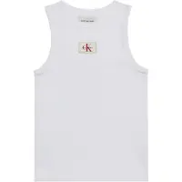 Calvin Klein Jeans Haut 'Monologo Patch Tank' merlot / blanc / blanc cassé