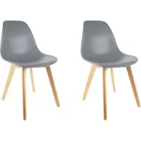 Home Deco Factory Lot de 2 Chaises - - Scandinaves - Grises