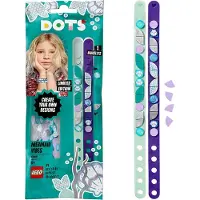 LEGO 41909 DOTS Bracelets d'amitié sirènes, 2 x bracelets pour enfants, bijoux pour enfants, kit de bricolage pour filles et garçons