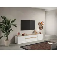 CALICOSY - Meuble TV 2 portes et 2 tiroirs Utopia - L205 cm