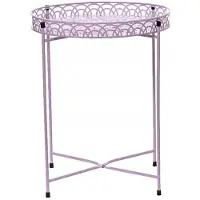 Kaemingk Table basse ronde en métal pour le jardin 48x38 cm