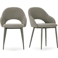 CALICOSY - Lot de 2 Chaises en en tissu avec pieds en métal H84 cm - LILA