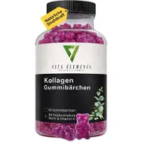 IK-Handelsgruppe Vita Elements Gummies Collagène, 60 pièces – Complément alimentaire contenant de la biotine, de la vitamine C et du collagène marin