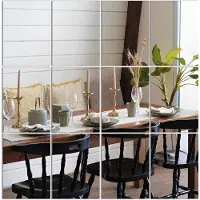 OEM 16 gels miroir mural 35 x 28 cm miroir autocollant - Décoration salle de bain chambre - Home Gym