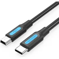 Vention USB 2.0 Type-C COWBD/ USB Type-C mâle - MiniUSB mâle/ Jusqu'à 10W/ 480Mbps/ 50cm/ Noir