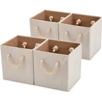 OEM Coffre de rangement en tissu, 4 pièces, beige, 267 x 267 x 28 cm