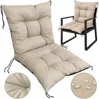 EDANTI Coussin de jardin 50 x 50 x 50 cm, beige, imperméable, en Codura, pour chaise longue