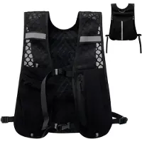 Unyqoos : Gilet de course léger et respirant en mesh 3D, avec bandes réfléchissantes, sangles de poitrine réglables et poches pour un téléphone de 7 pouces et une bouteille de 500 ml