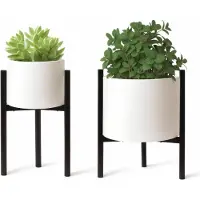 Unyqoos Support métallique réglable pour plantes , noir – pour pots de fleurs de diamètre 20/25/30 cm, jusqu'à 100 kg, pour intérieur et extérieur, montage sans outil