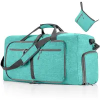 Unyqoos Sac de voyage 65 L – pliable (61 x 27 x 34 cm, 24 x 21 cm), polyester 600D, compartiment à chaussures aéré, 5 compartiments, 400 g, bandoulière amovible