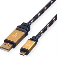 Roline Câble USB 2.0 GOLD, Type A mâle - Micro B mâle, 1,8 m, emballage blister