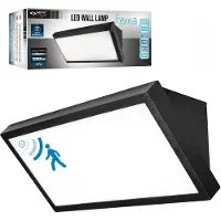 MasterLed Applique murale d'extérieur LED 12 W, blanc neutre, avec capteur de mouvement, noir, pour façade