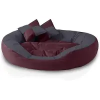 OEM Grand canapé ovale pour chien XL Bordeaux/Gris
