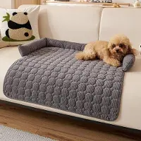 OEM Lit pour chien de taille moyenne, 75 x 75 cm, gris foncé, lavable, antidérapant