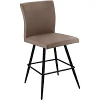 NABER Buono 2KM, tabouret, piètement noir mat, pivotant, revêtement kaki foncé