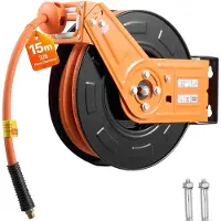 StarTech.com Enrouleur de tuyau à air comprimé - Enrouleur automatique - Tuyau en caoutchouc 15 m - Diamètre intérieur 9,5 mm - Max. 20 bar - Câble d'alimentation 1 m - Support mural/plafond pivotant à 180°