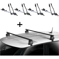 VDP 4x porte-vélos SAGITTAR + barres de toit EVO acier compatibles avec Hyundai i20 (PB) 5 portes 2008-2014
