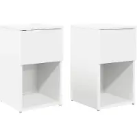 vidaXL Armoire de lit 2 pcs Blanc 29 x 31,5 x 49 cm Bois d'ingénierie