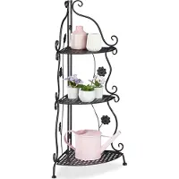 Relaxdays Porte-fleurs en métal RD8832, noir