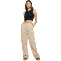 Adidas Pantalon cargo pour femme, coupe ample, poches plaquées, beige JF6531