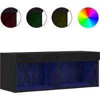 vidaXL Ensemble de meubles TV 2 pcs Noir imitation chêne 80 x 30 x 30 cm
