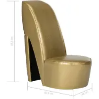 vidaXL Chaise en forme de chaussure à talon haut Doré Similicuir