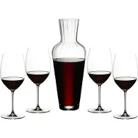 Riedel 5449/0-MOS VERITAS Verre à vin Cabernet / Merlot (set de 4) & décanteur Moselle