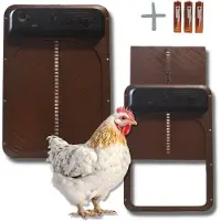 OEM Porte automatique pour poulailler - Marron - Avec piles