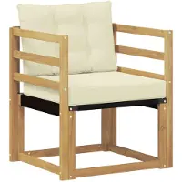 vidaXL Canapé d'extérieur en bois d'acacia massif et textilène blanc