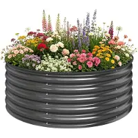 Outsunny Jardinière surélevée en acier, bac à fleurs, serre de jardin, jardinière, jardinière de jardin
