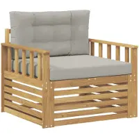 vidaXL Canapé d'extérieur en polyester, blanc et gris clair
