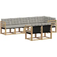 vidaXL Ensemble de salon de jardin 8 pièces, blanc et gris clair