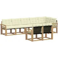 vidaXL Ensemble de salon de jardin 8 pièces, blanc et crème