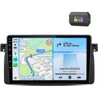 AWESAFE Radio Android 4+64GB pour BMW E46 3 Series à partir de 1998 Navi avec boutons Carplay 4G LTE Bluetooth RDS WIFI DSP GPS DAB