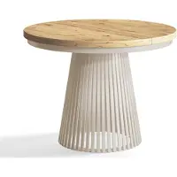 Alpi Möbel Table de Salle à Manger, Table Ronde Extensible, Meubles de Salon, Pieds en Métal, Diamètre 100 cm, Artisan, Collection Nero