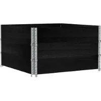 Syfax Colliers de palette 3 pcs noir 100x100 cm bois de pin solide