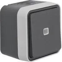 Hager Poussoir CUBYKO témoin avec neutre saillie gris - HAGER : WNC021