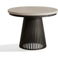 Alpi Möbel Table de Salle à Manger, Table Ronde Extensible, Meubles de Salon, Pieds en Métal, Diamètre 100 cm, Cashmere, Collection Nero