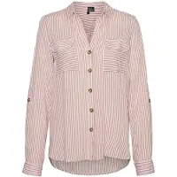 Vero Moda Chemisier 'VMBumpy' rose ancienne / blanc