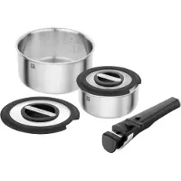 Zwilling Unlock-5-pieces 18/10 Stainless Steel Cooking Pot Set Argenté