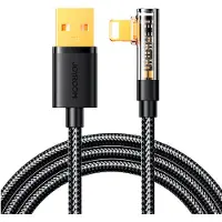JOYROOM Câble coudé Lightning vers USB pour iPhone, charge et transfert de données, 2,4 A, 1,2 m, noir