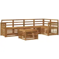 vidaXL Ensemble de salon de jardin 5 pièces en bois d'acacia massif, finition naturelle