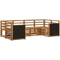 vidaXL Ensemble de salon de jardin 5 pièces en bois d'acacia massif, finition naturelle