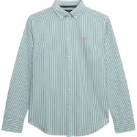 Superdry pour femme. W4010565A Chemise slim oxford turquoise (M), Casuel, Vert, Coton, Classique, Manche longue