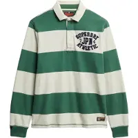 Superdry pour homme. M2014011A Polo athlétique vintage vert, blanc (L), Casuel, Coton, Manche longue