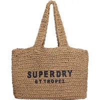 Superdry pour femme. W9110401A Sac fourre-tout en raphia brun de la ville (OSFA), Marron, Casuel, Papier