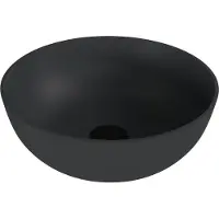 Polysan Lavabo à poser BANERA ROUND, en marbre moulé, diamètre 39 cm, anthracite mat